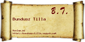 Bundusz Tilla névjegykártya